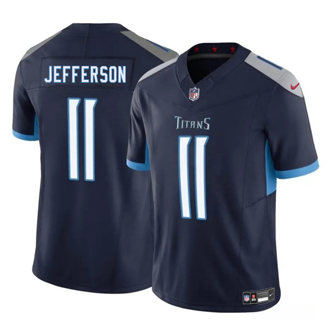 Men's Tennessee Titans #11 Van Jefferson Navy 2025 F.U.S.E. Vapor Limited Stitched Football Jersey
