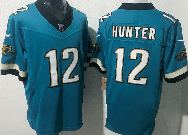 Men's Jacksonville Jaguars #12 Travis Hunter Teal 2025 Draft F.U.S.E. Prowler Throwback Vapor Limited Stitched Football Jersey