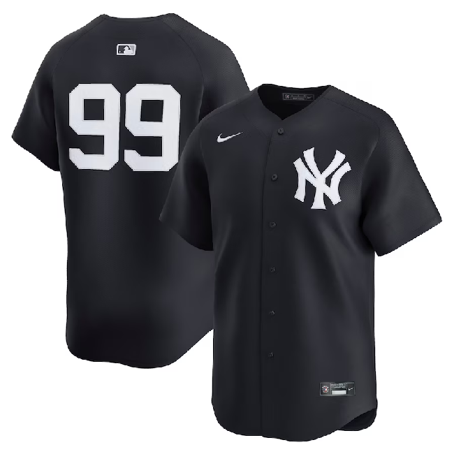 Men's New York Yankees #99 Aaron Judge Black Lights Out Limited Stitched Baseball Jersey