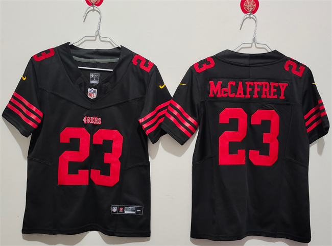 Women's San Francisco 49ers #23 Christian McCaffrey Black F.U.S.E Vapor Untouchable Stitched Jersey(Run Small)