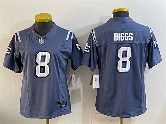Women's New England Patriots #8 Stefon Diggs 2025 “Rivalries” Stitched Football Jersey(Run Small)