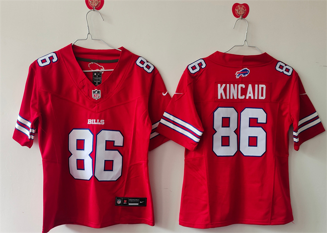 Women's Buffalo Bills #86 Dalton Kincaid Red 2023 F.U.S.E. Vapor Untouchable Limited Stitched Football Jersey(Run Small)