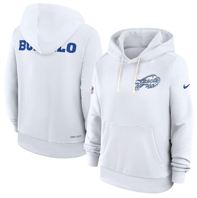 Women's Buffalo Bills White 2025 Rivalries Collection Standard Issue Sideline Dri-FIT Hoodie(Run Small)