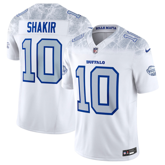 Women's Buffalo Bills #10 Khalil Shakir White 2025 F.U.S.E. “Rivalries” Vapor Untouchable Stitched Football Jersey(Run Small)