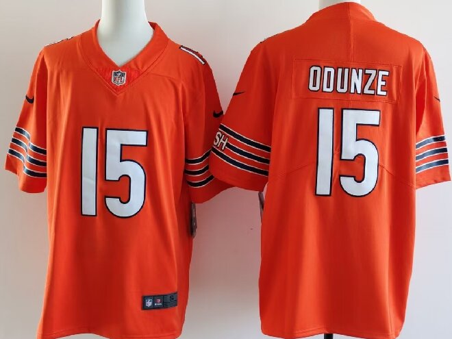 Men's Chicago Bears #15 Rome Odunze Orange  Draft F.U.S.E. Vapor Stitched Football Jersey