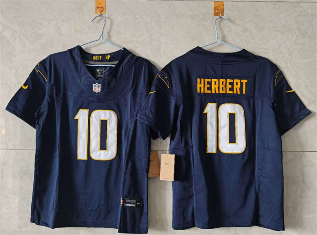 Women's Los Angeles Chargers #10 Justin Herbert Navy 2025 F.U.S.E. Alternate Vapor Limited Stitched Football Jersey(Run Small)