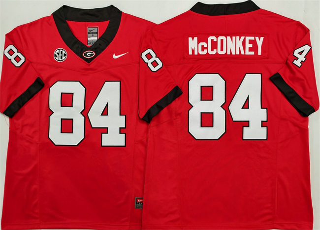Georgia Bulldogs #84 Ladd McConkey Red 2025 F.U.S.E. Stitched Jersey