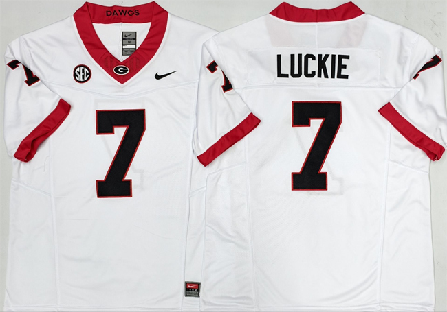 Georgia Bulldogs #7 Lawson Luckie White 2025 F.U.S.E. Stitched Jersey