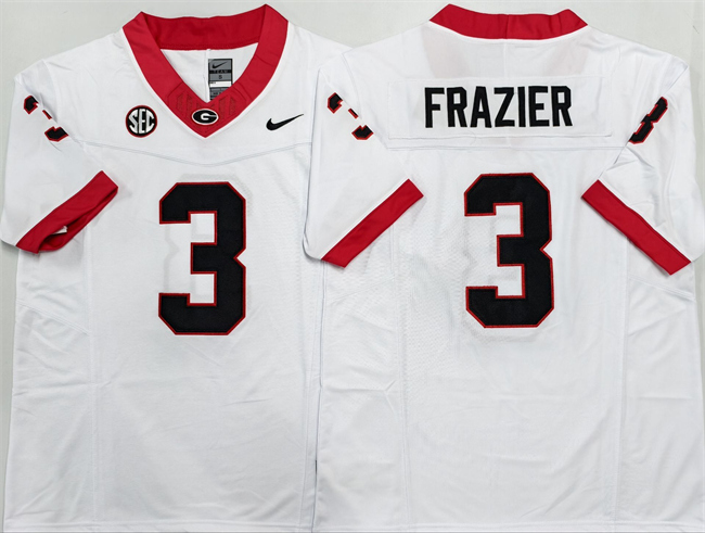Georgia Bulldogs #3 Nate Frazier White 2025 F.U.S.E. Stitched Jersey
