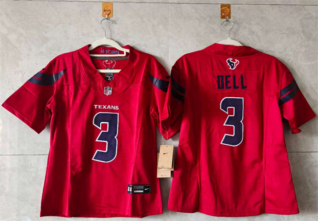 Women's Houston Texans #3 Tank Dell Red 2024 F.U.S.E Vapor Stitched Jersey (Run Small)