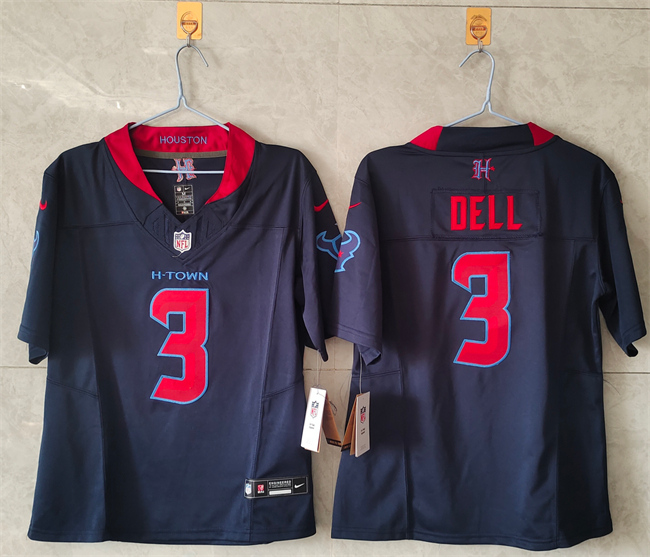 Women's Houston Texans #3 Tank Dell Navy 2nd Alternate F.U.S.E Vapor Stitched Football Jersey (Run Small)