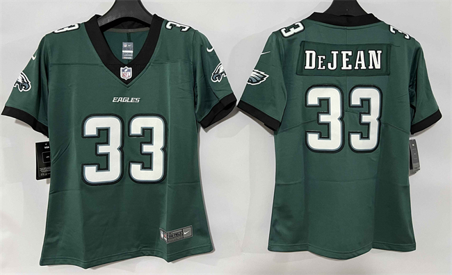 Women's Philadelphia Eagles #33 Cooper DeJean Green New Vapor Untouchable Limited Stitched Football Jersey(Run Small)