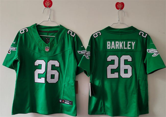 Women's Philadelphia Eagles #26 Saquon Barkley Kelly Green F.U.S.E. Vapor Untouchable Limited Stitched Football Jersey(Run Small)