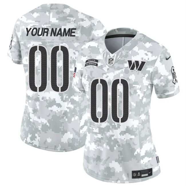 Women's Washington Commanders Active Player Custom 2024 F.U.S.E Arctic Camo Salute To Service Limited Stitched Football Jersey(Run Small)