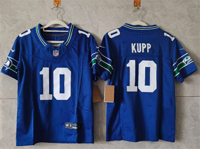 Youth Seattle Seahawks #10 Cooper Kupp Royal 2024 F.U.S.E Throwback Vapor Limited Stitched Football Jersey