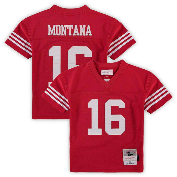 Toddlers San Francisco 49ers #16 Joe Montana Red 1990 Limited Stitched Football Jersey