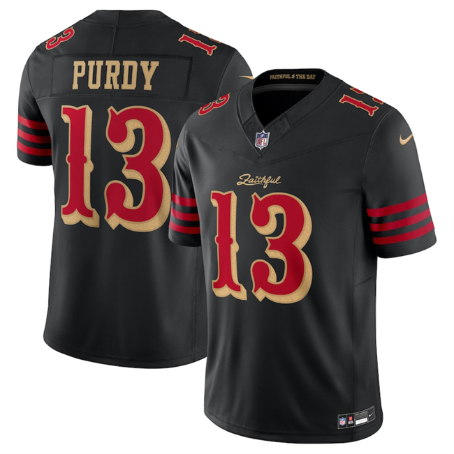 Youth San Francisco 49ers #13 Brock Purdy Black 2025 F.U.S.E. “Rivalries” Vapor Limited Stitched Football Jersey