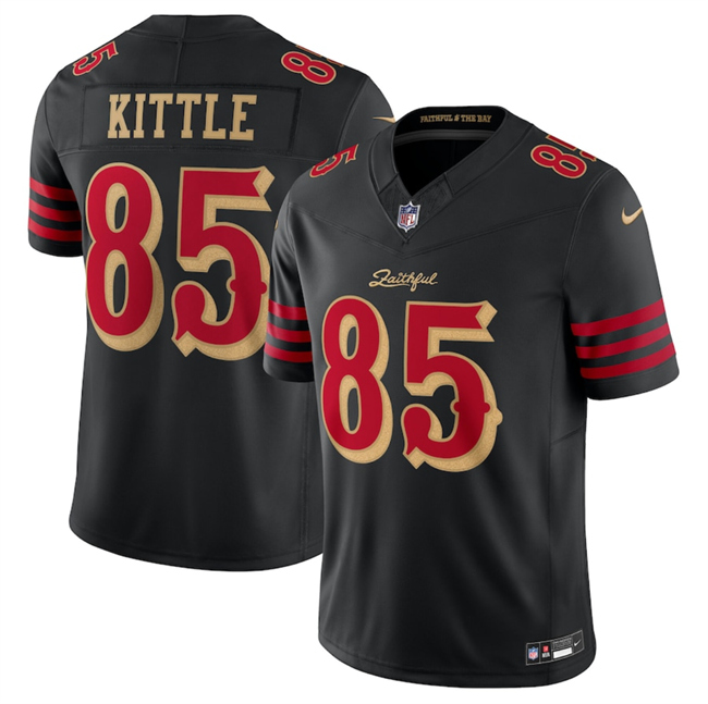 Youth San Francisco 49ers #85 George Kittle Black 2025 F.U.S.E. “Rivalries” Vapor Limited Stitched Football Jersey