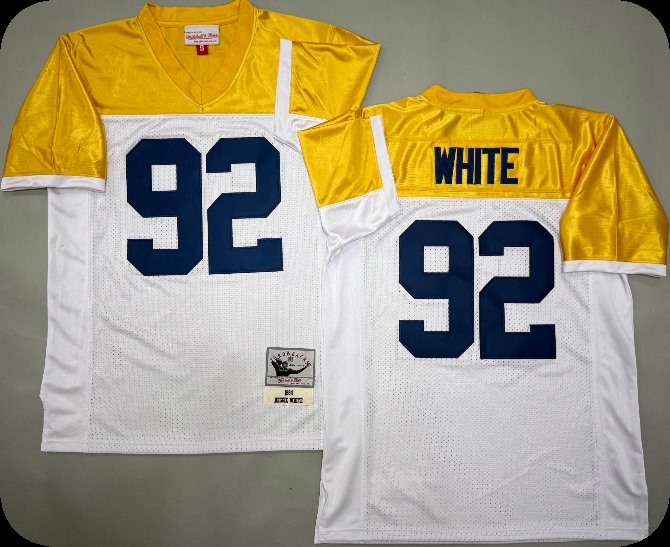 Men's Green Bay Packers #92 Reggie White White&Gold Split Legacy Replica Jersey