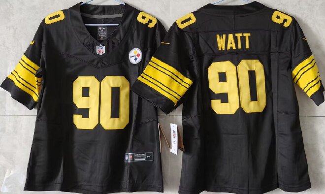 Youth Pittsburgh Steelers #90 T. J. Watt Black F.U.S.E. Color Rush Untouchable Limited Stitched Football Jersey