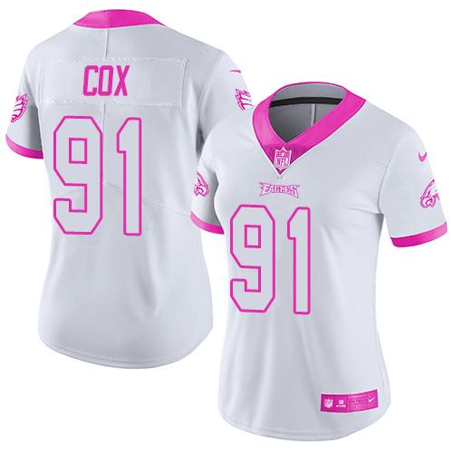 Youth Philadelphia Eagles Active Player Custom White Pink Stitched Football Jersey