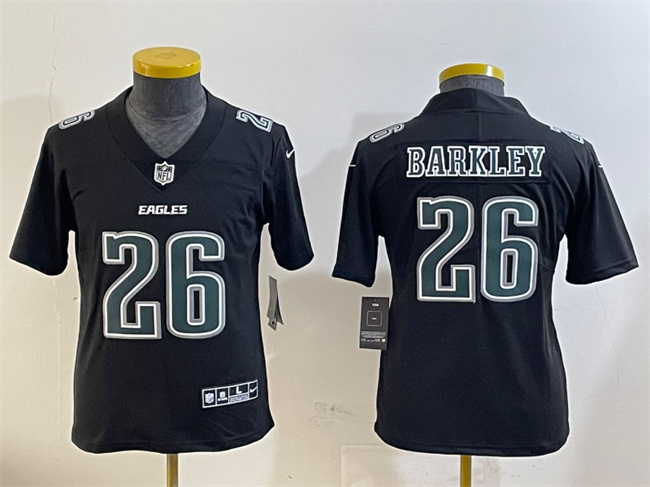Youth Philadelphia Eagles #26 Saquon Barkley Black Fashion Vapor Untouchable Limited Stitched Football Jersey