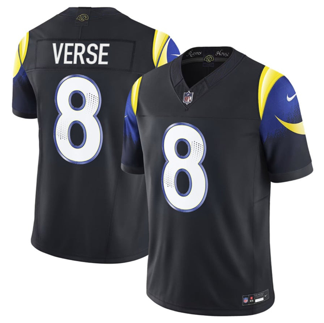 Youth Los Angeles Rams #8 Jared Verse Black 2025 F.U.S.E. “Rivalries” Vapor Limited Stitched Jersey