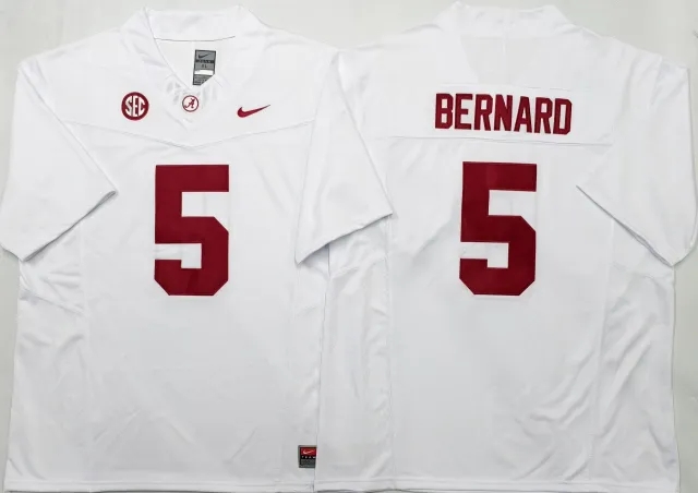 Men's NCAA Alabama Crimson Tide #5 Germie Bernard White F.U.S.E Football Jersey