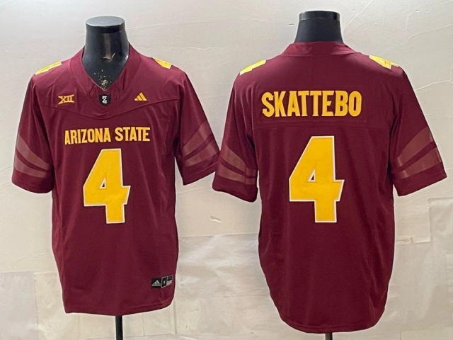 Men's NCAA Arizona State Sun Devils #4 Cam Skattebo Red F.U.S.E Football Jersey.webp
