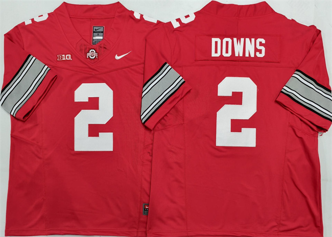 Men's Ohio State Buckeyes #2 Caleb Downs Red F.U.S.E. Limited Stitched Jersey