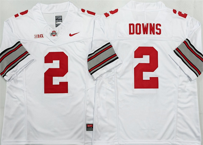 Men's Ohio State Buckeyes #2 Caleb Downs White F.U.S.E. Limited Stitched Jersey