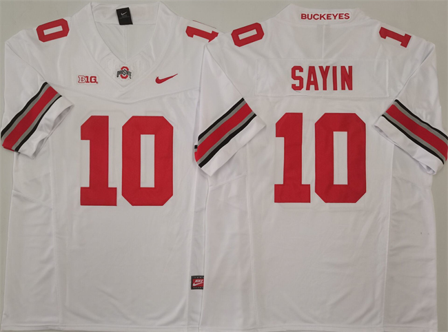 Men's Ohio State Buckeyes #10 Julian Sayin White F.U.S.E. Limited Stitched Jersey