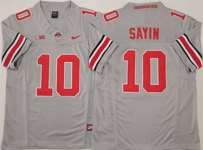 Men's Ohio State Buckeyes #10 Julian Sayin Grey 2025 F.U.S.E. Limited Stitched Jersey