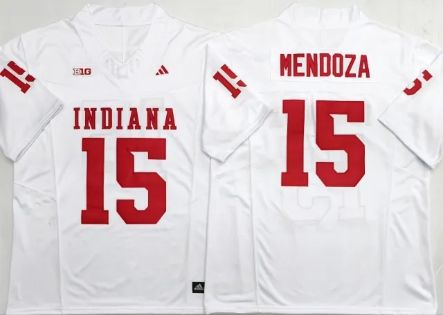 Men's NCAA Indiana Hoosiers #15 Fernando Mendoza White Football F.U.S.E Jersey.webp