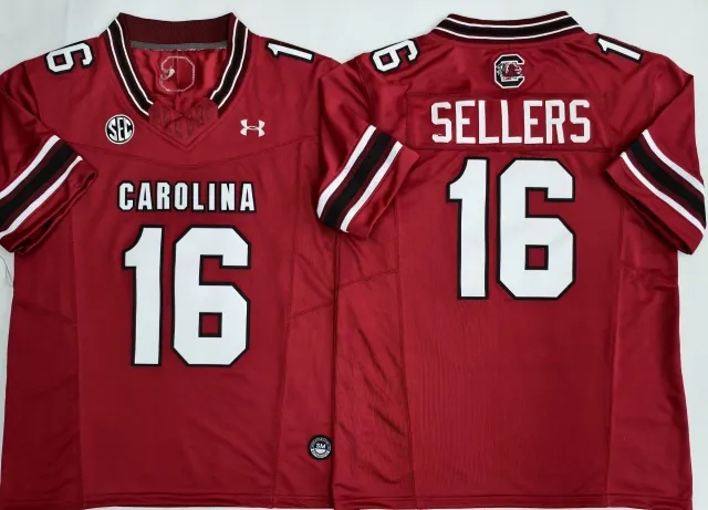 Men's NCAA South Carolina Gamecock #16 LaNorris Sellers red Football F.U.S.E Jersey