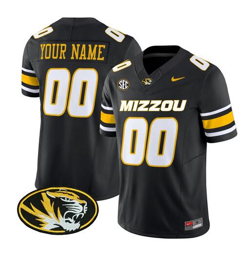 Men's Missouri Tigers ACTIVE PLAYER Custom Black F.U.S.E. Vapor Limited Stitched Football Jersey