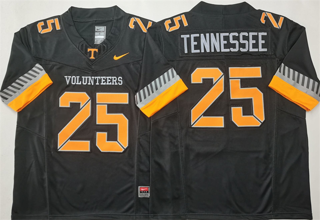 Men's Tennessee Volunteers #25 Tennessee Black 2025 F.U.S.E. Stitched Jersey