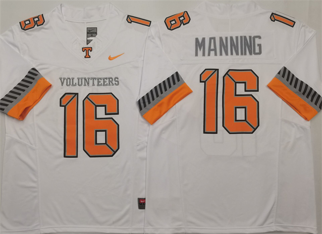 Men's Tennessee Volunteers #16 Peyton Manning White 2025 F.U.S.E. Stitched Jersey