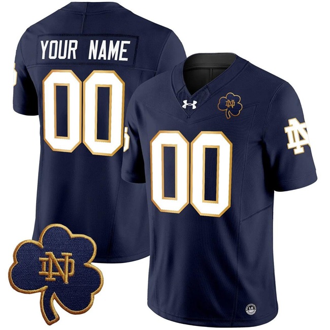Men's Notre Dame Fighting Irish ACTIVE PLAYER Custom Navy 2025 F.U.S.E. Vapor Limited V3 Stitched Football Jersey