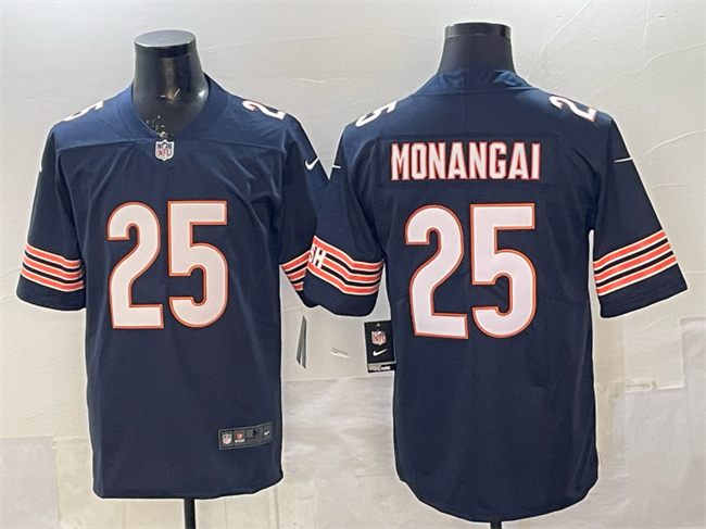 Men's Chicago Bears #25 Kyle Monangai Navy Vapor Untouchable Stitched Football Jersey
