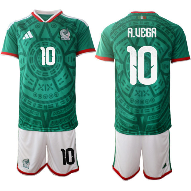 Men's Mexico #10 Alexis Vega Green 2026 World Cup Home Soccer Jersey Suit
