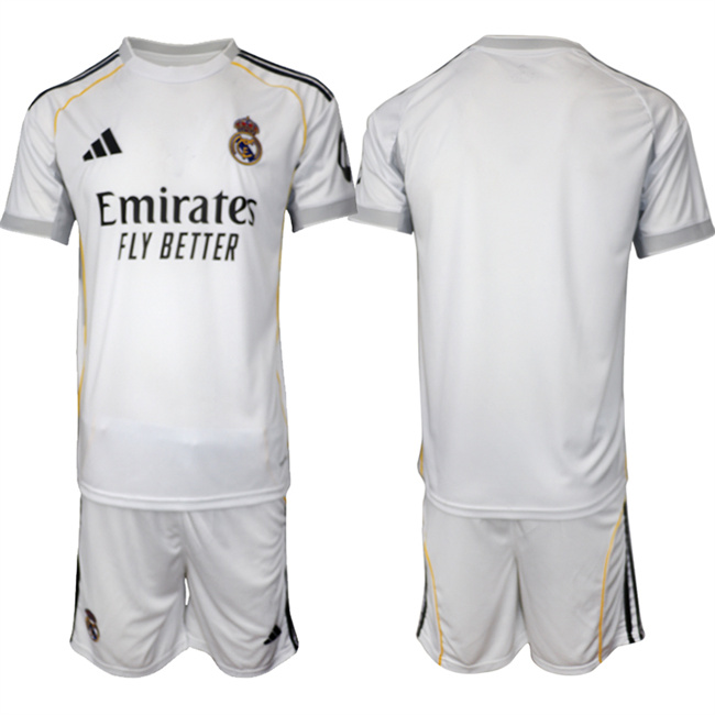 Men's Real Madrid Blank 2026 White Home Soccer Jersey Suit