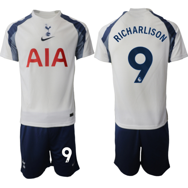 Men's Tottenham Hotspur #9 Richarlison 2026 White Home Soccer Jersey Suit
