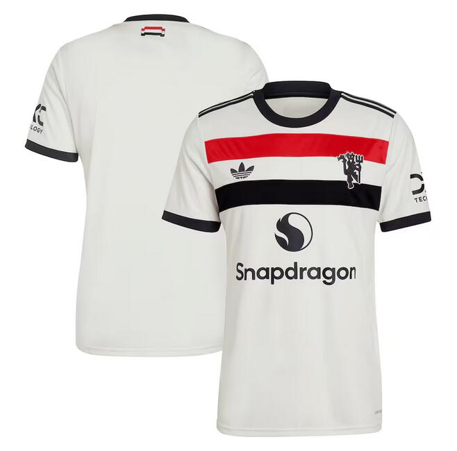 Men's Manchester United Custom 2025 White Third Soccer Jersey