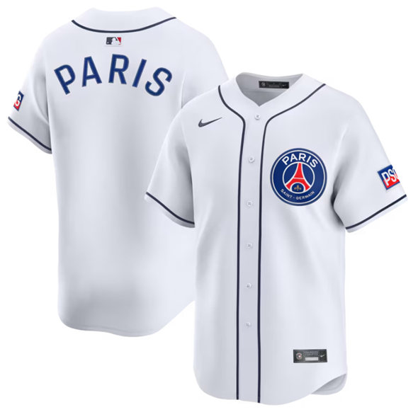 Men's Paris Saint-Germain White 2025 Soccer Baseball Jersey