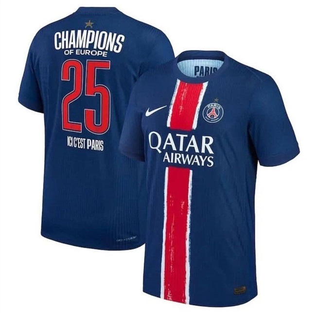 Men's Paris Saint-Germain 2025 Champions League Navy Soccer Jersey