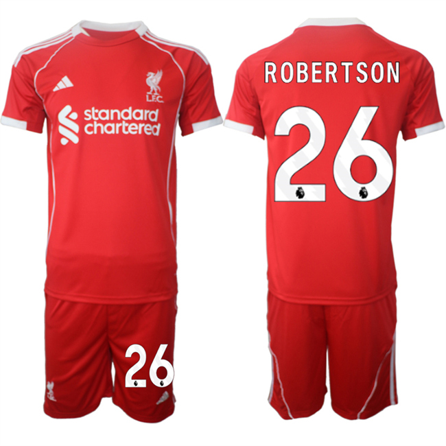 Men's Liverpool #26 Robertson 2025 Red Home Soccer Jersey Suit