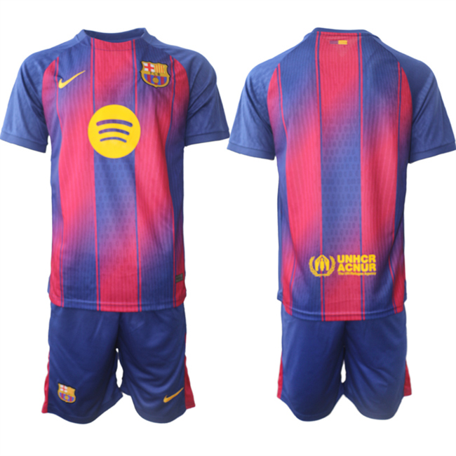 en's Barcelona Custom Blue Red 2025 Home Soccer Jersey Suit