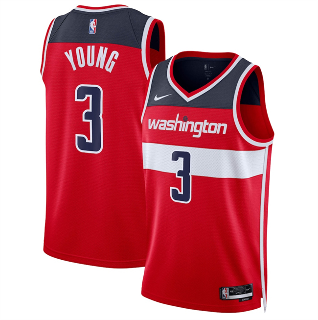 Men's Washington Wizards #3 CJ McCollum Red Icon Edition Stitched Basketball Jersey