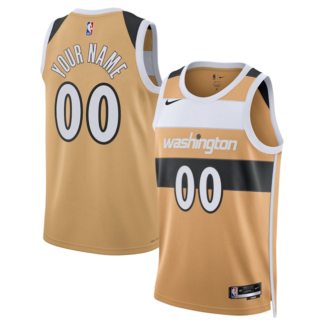 Men's Washington Wizards Active Player Custom Gold 2026 City Edition Stitched Basketball Jersey